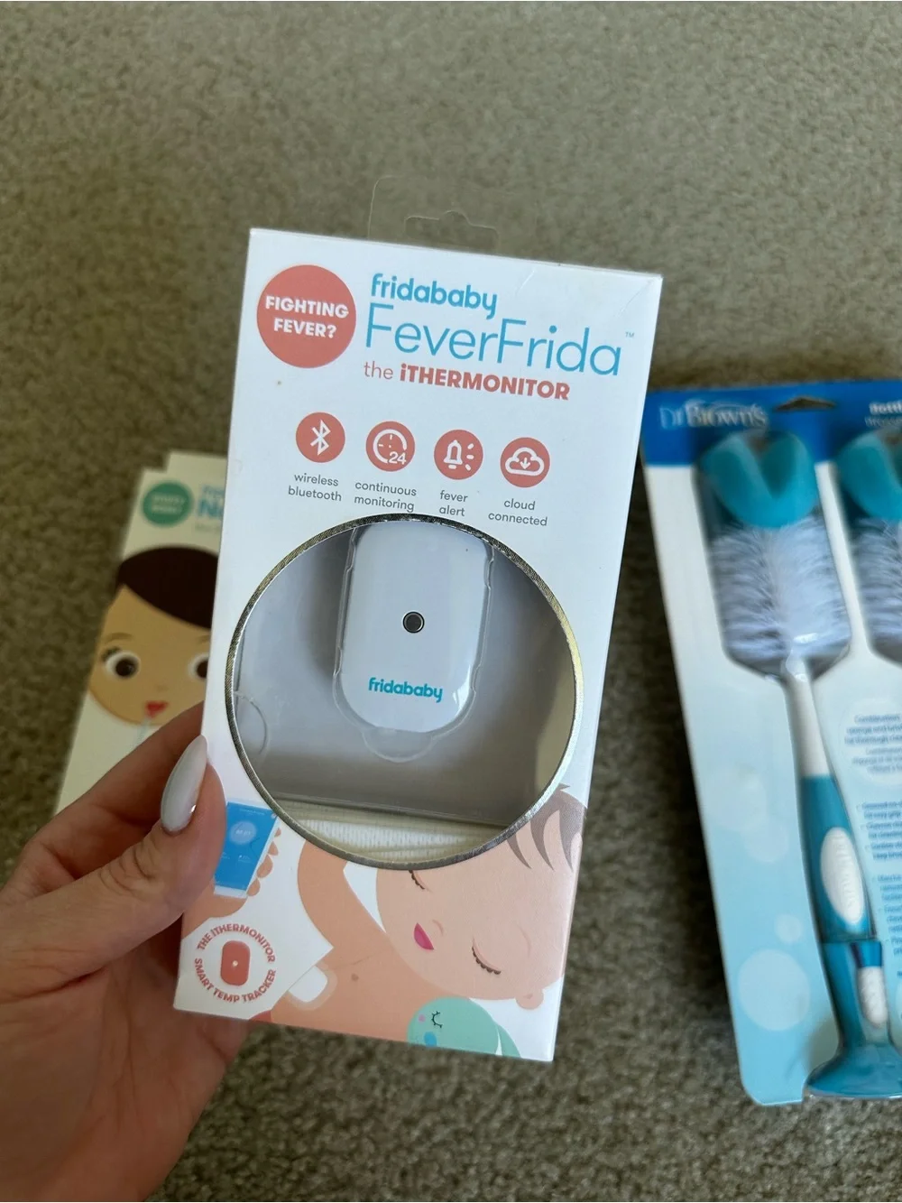FridaBaby NoseFrida + FeverFrida + Dr. Brown’s Bottle Brushes, newborns bundle